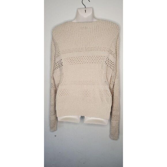 Hooked Up Long Sleeve Mixed Knit Sweater XS Cream - Picture 5 of 5